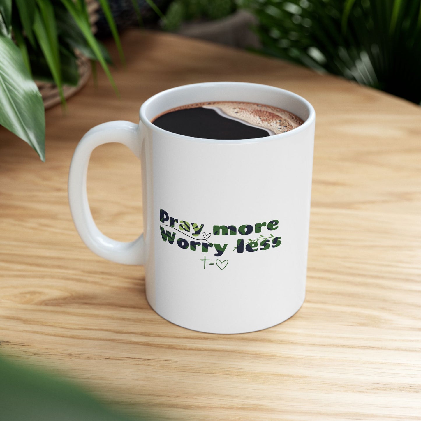 Pray More ~ White Ceramic Mug (11oz, 15oz)