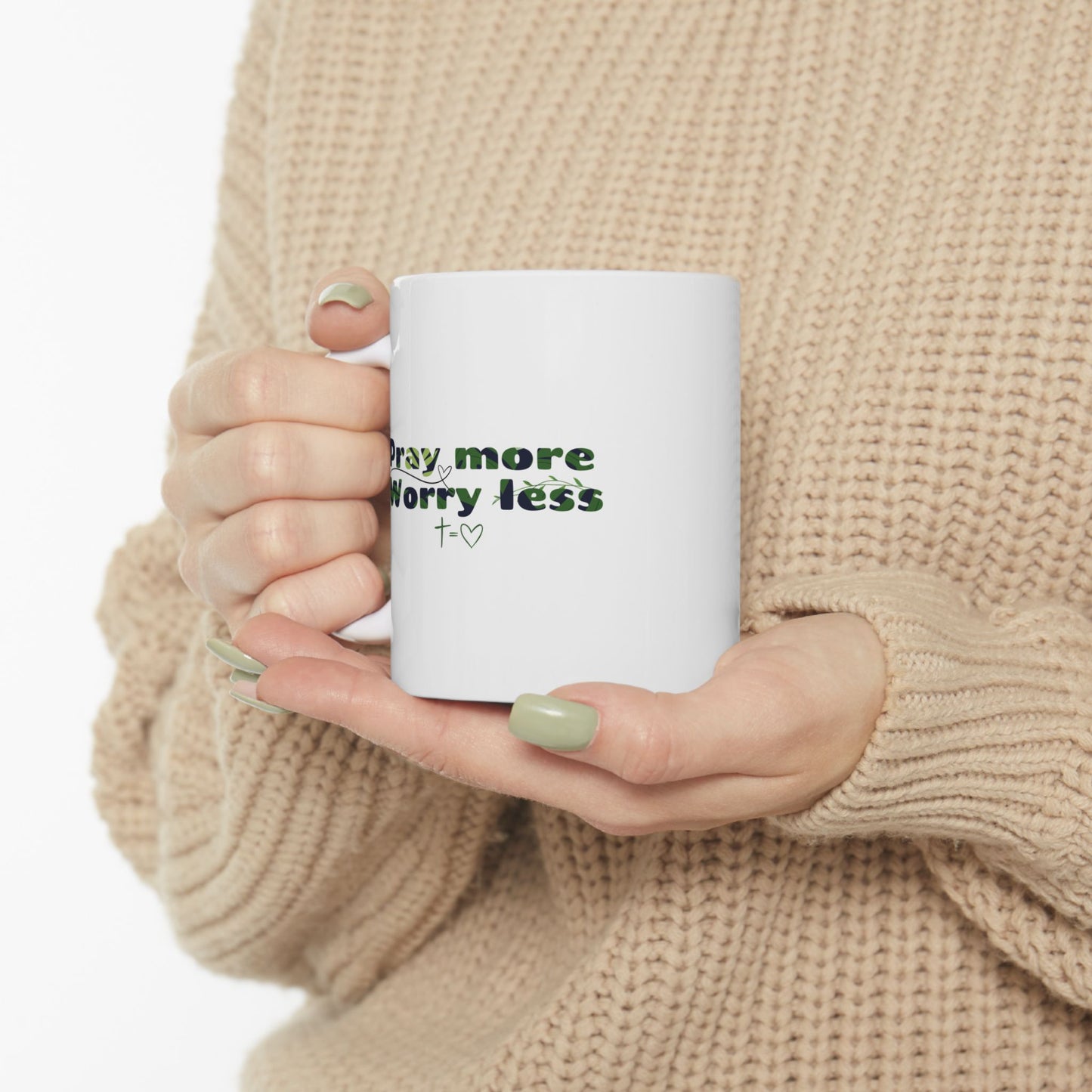 Pray More ~ White Ceramic Mug (11oz, 15oz)