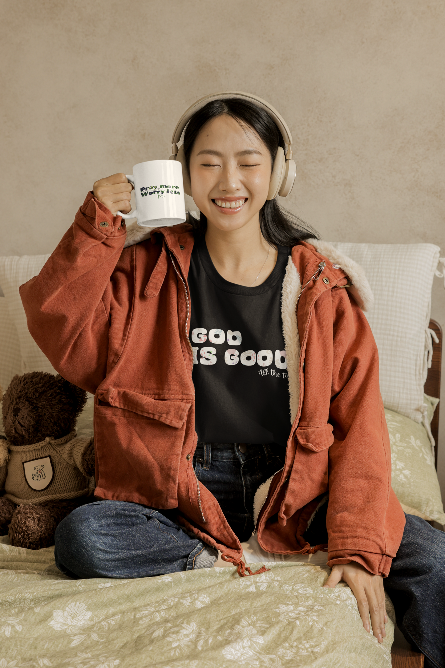 Pray More ~ White Ceramic Mug (11oz, 15oz)
